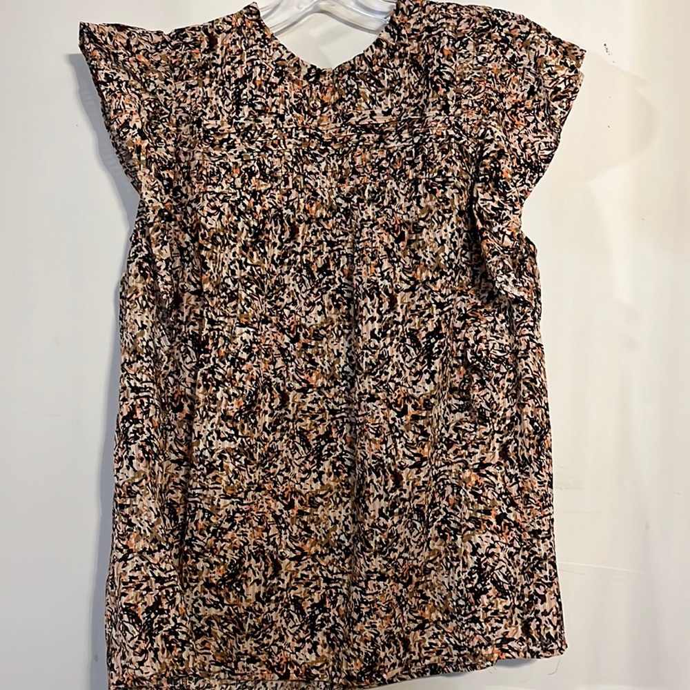 Loft large blouse with multi colored pattern.
